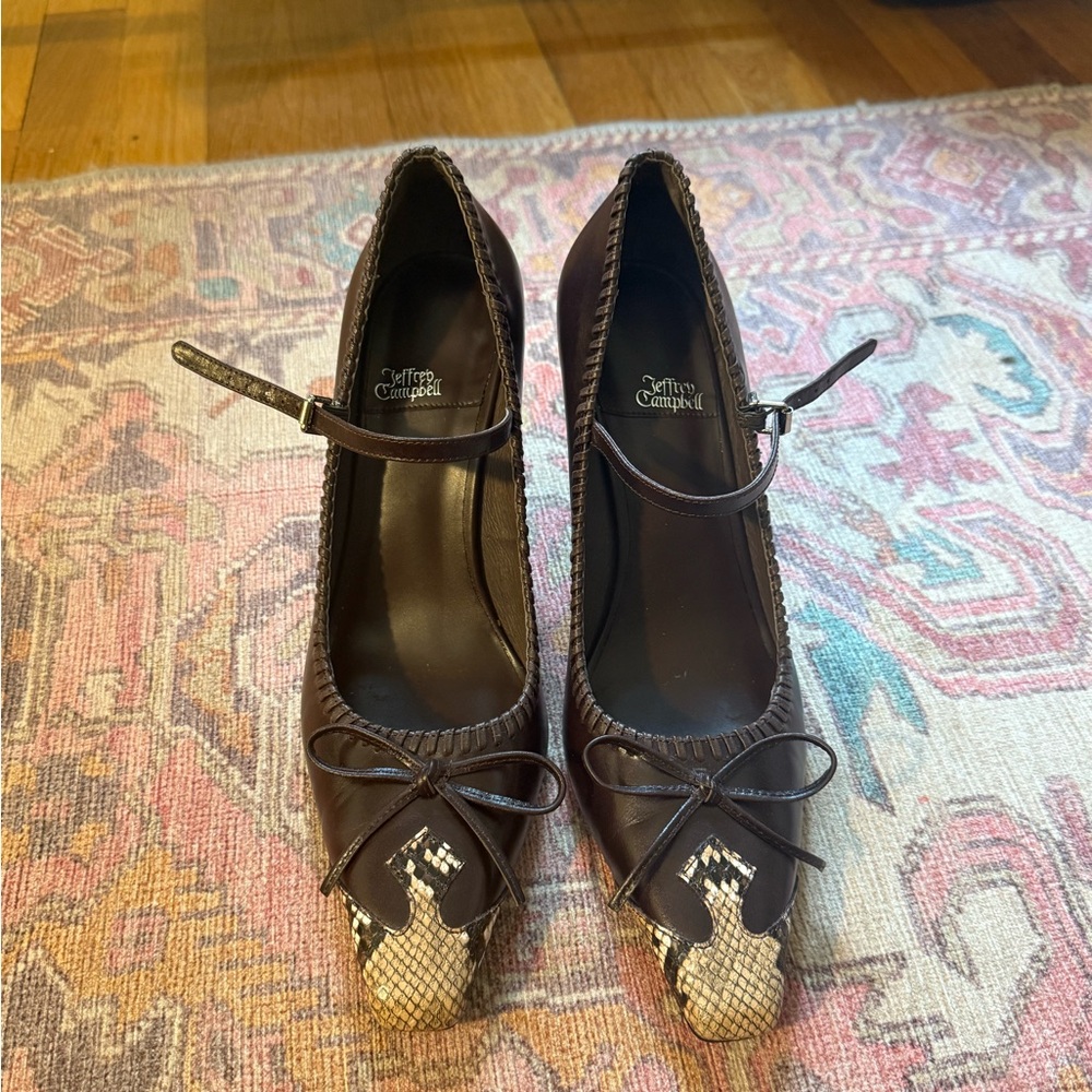 Jeffery Campbell Western Vibes Brown Block Heel - Picture 7 of 8